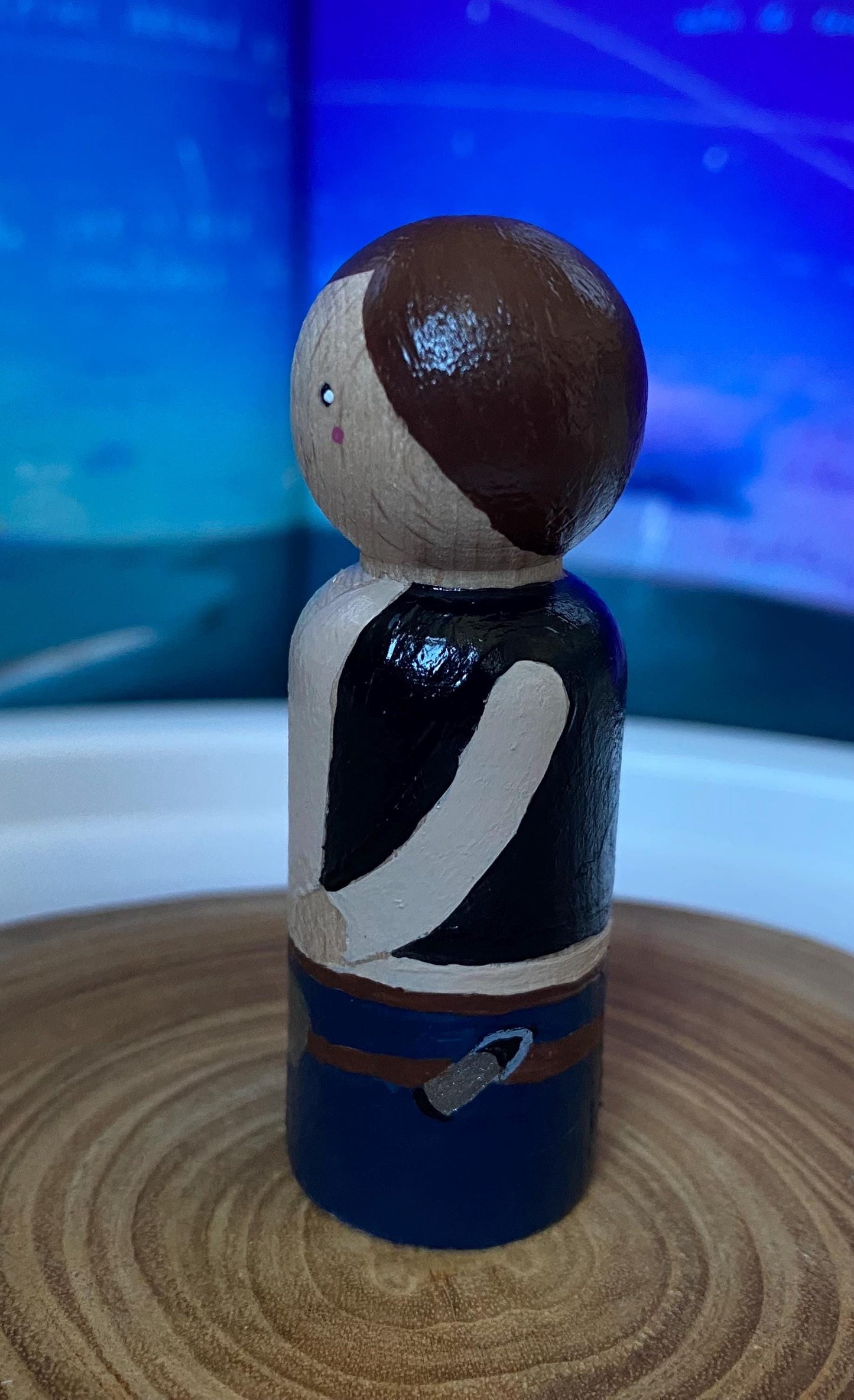 Han Solo hand painted wooden peg doll (6.5cm)