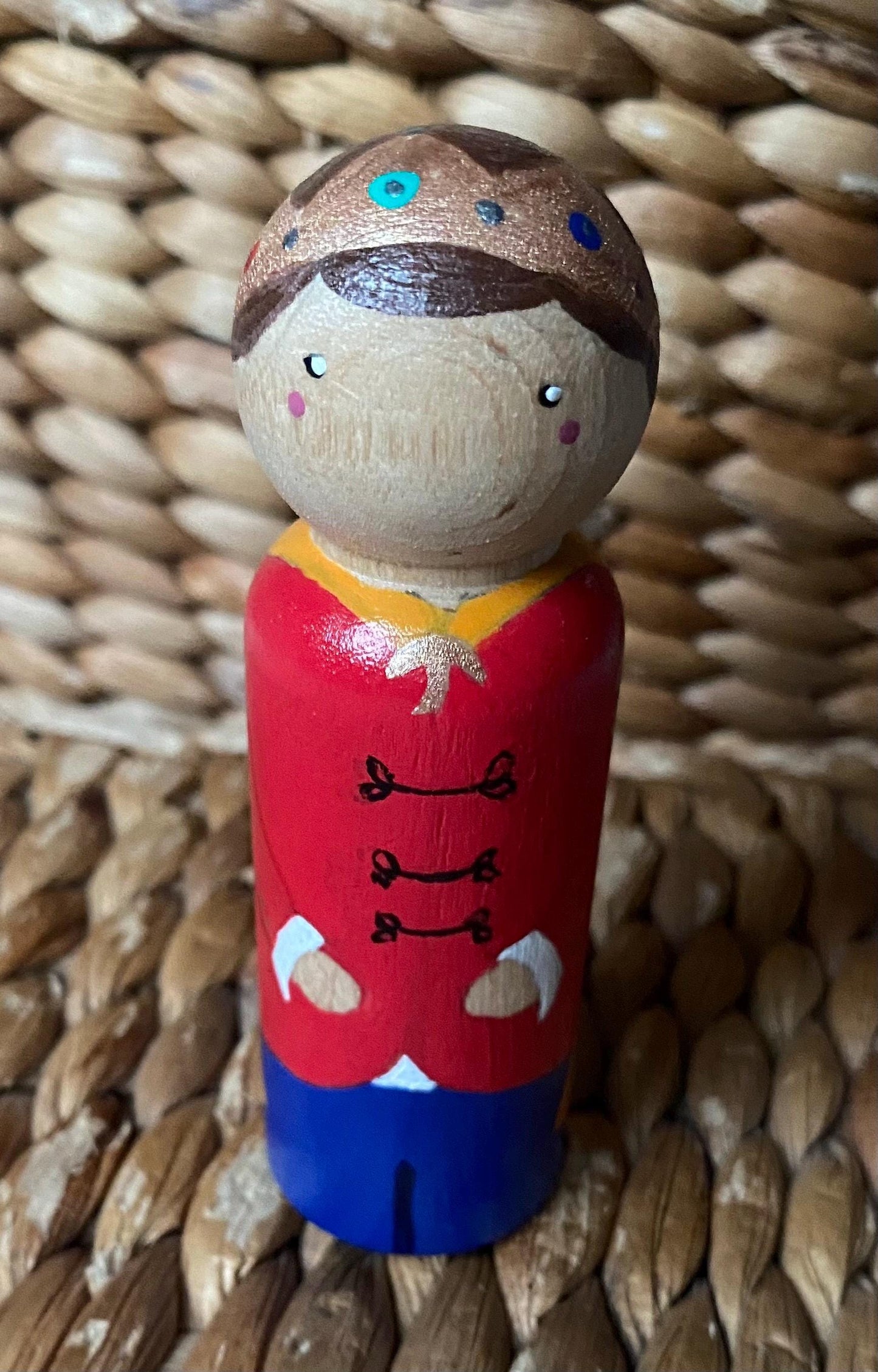 Hand painted prince wooden peg doll (9cm)