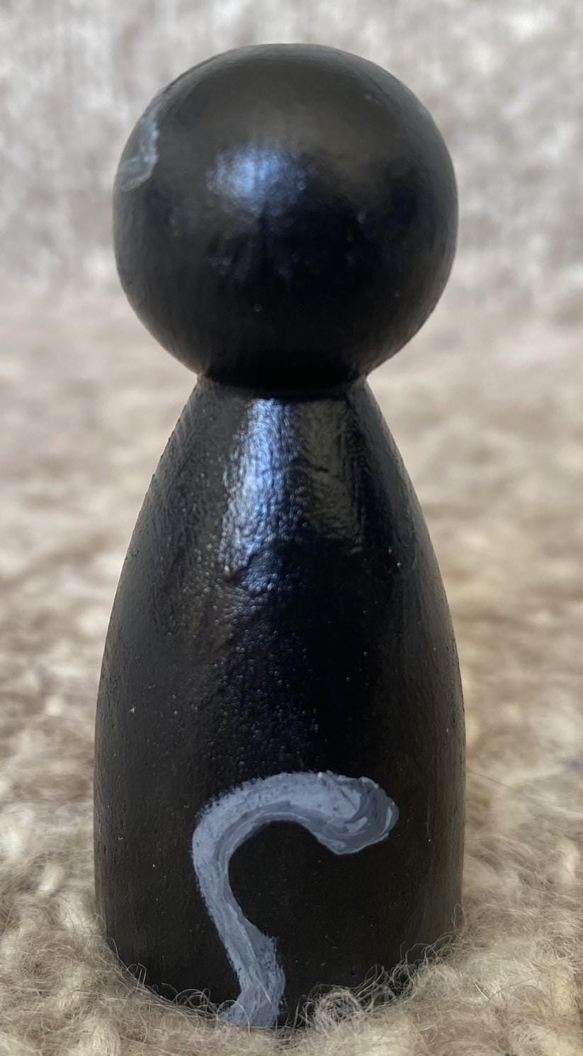 Halloween set of 6 hand painted wooden peg dolls (6.5cm)