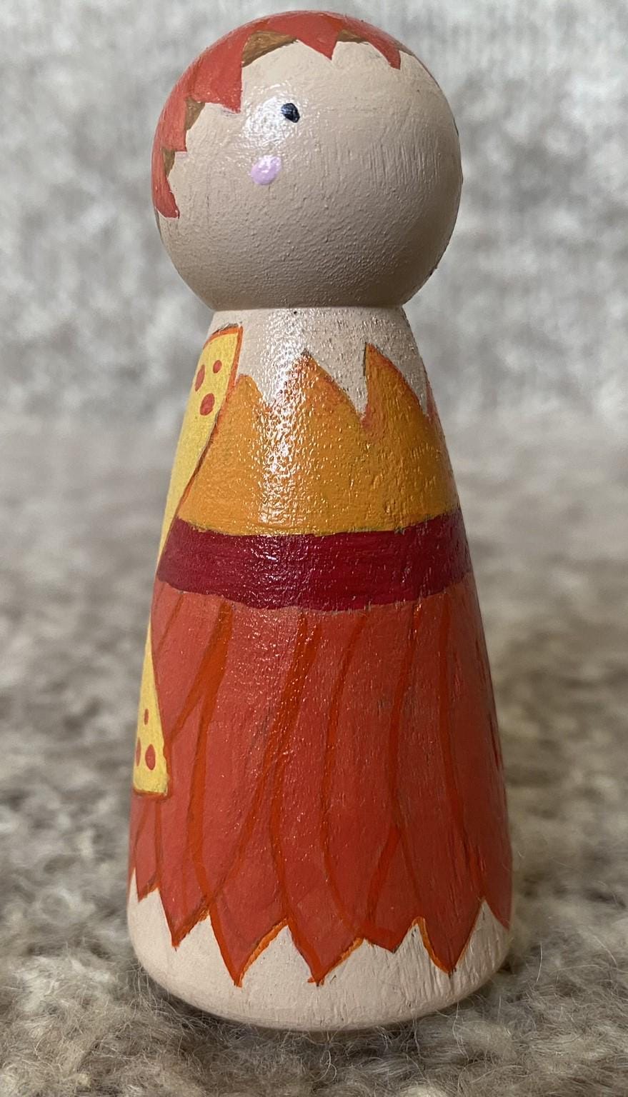 Handpainted wooden fairy peg doll (9cm)