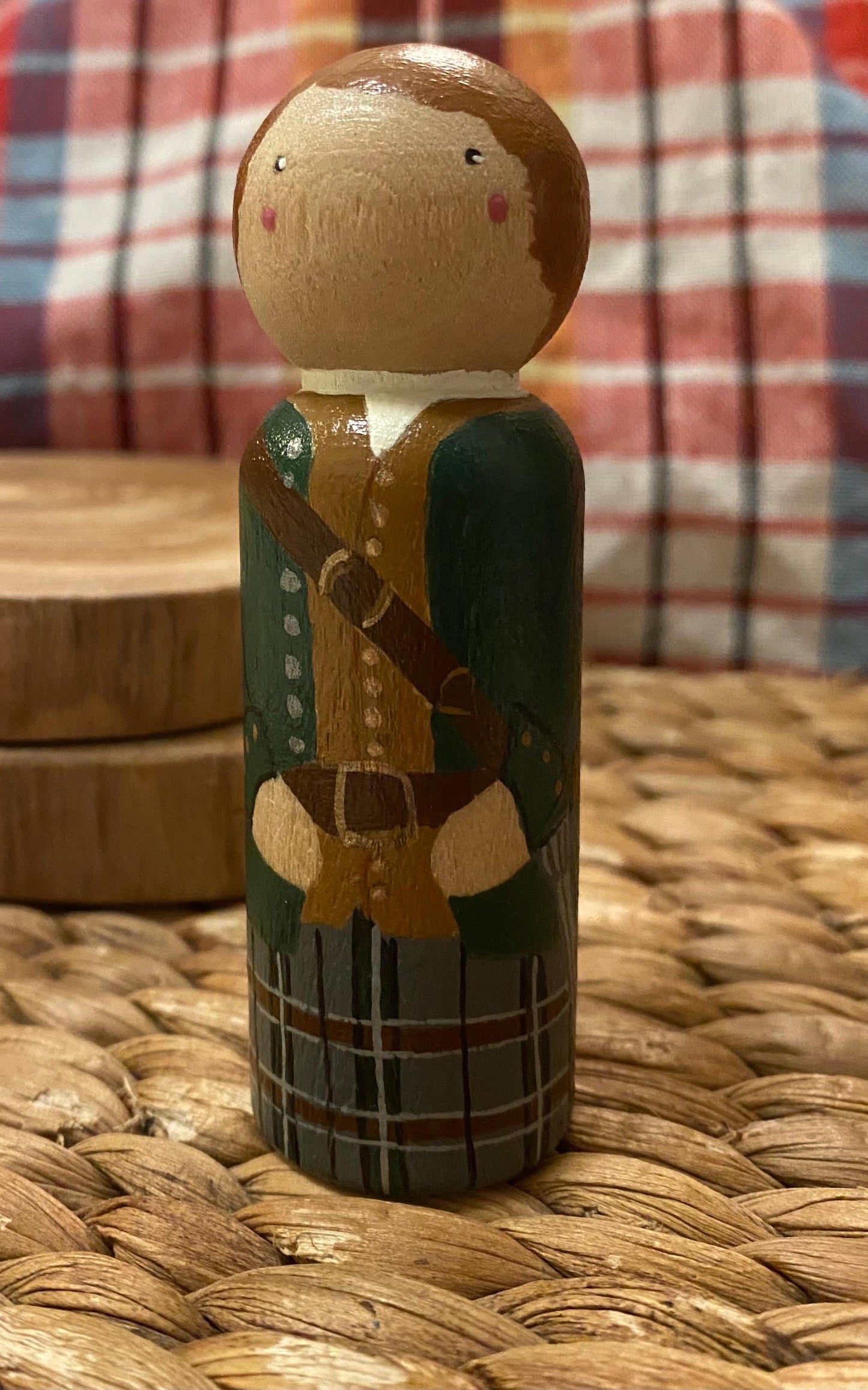Jamie Fraser Outlander hand painted wooden peg doll (9cm)
