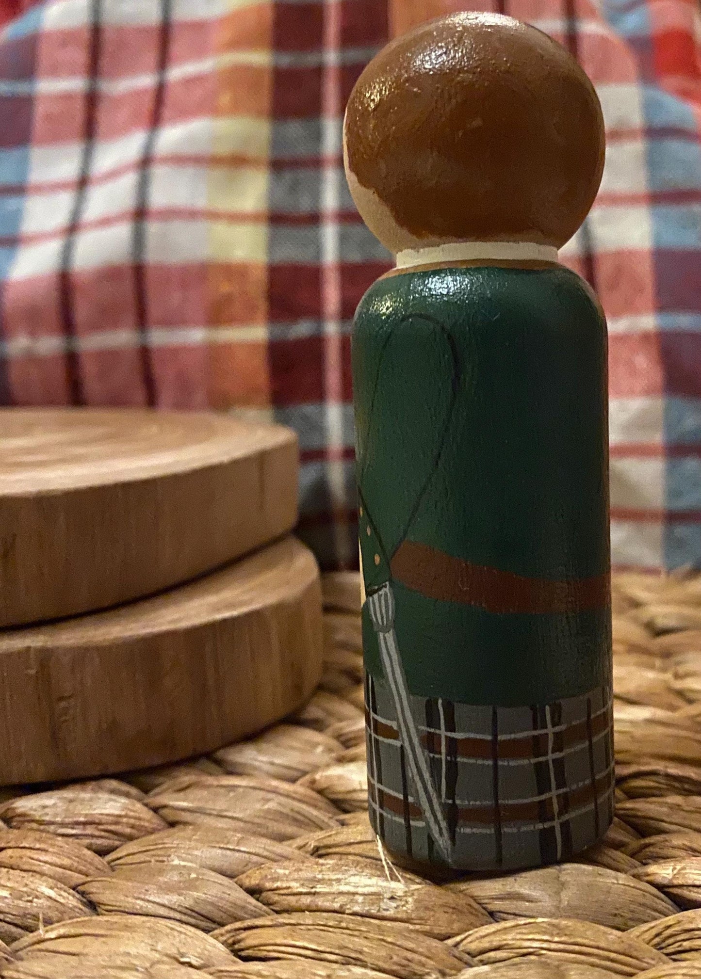 Jamie Fraser Outlander hand painted wooden peg doll (9cm)