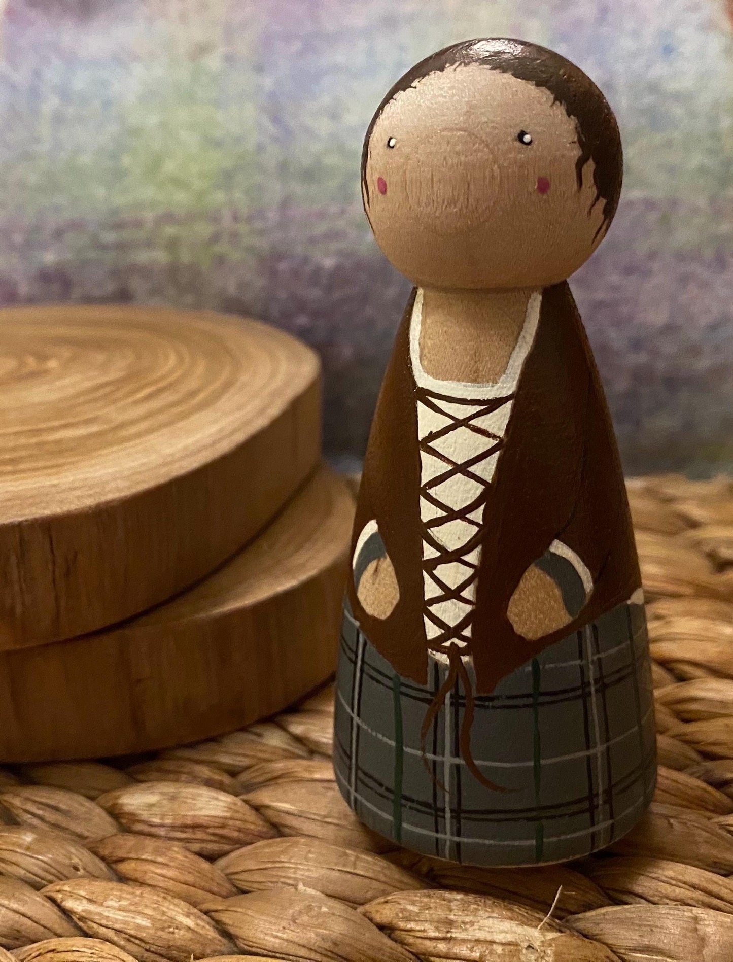 Claire Fraser Outlander hand painted wooden peg doll (9cm)