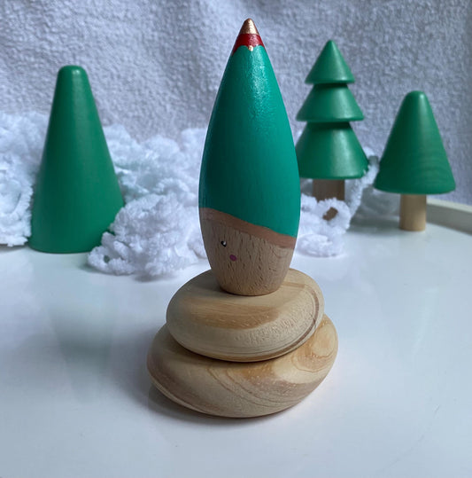 Christmas Elf hand painted wooden tomten peg doll (9cm)