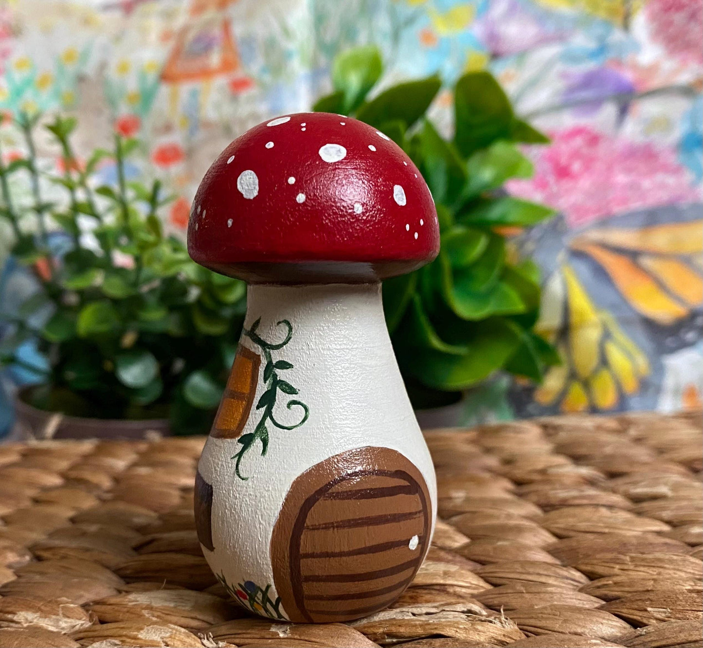 Hand painted wooden Fairy House (6.8cm)