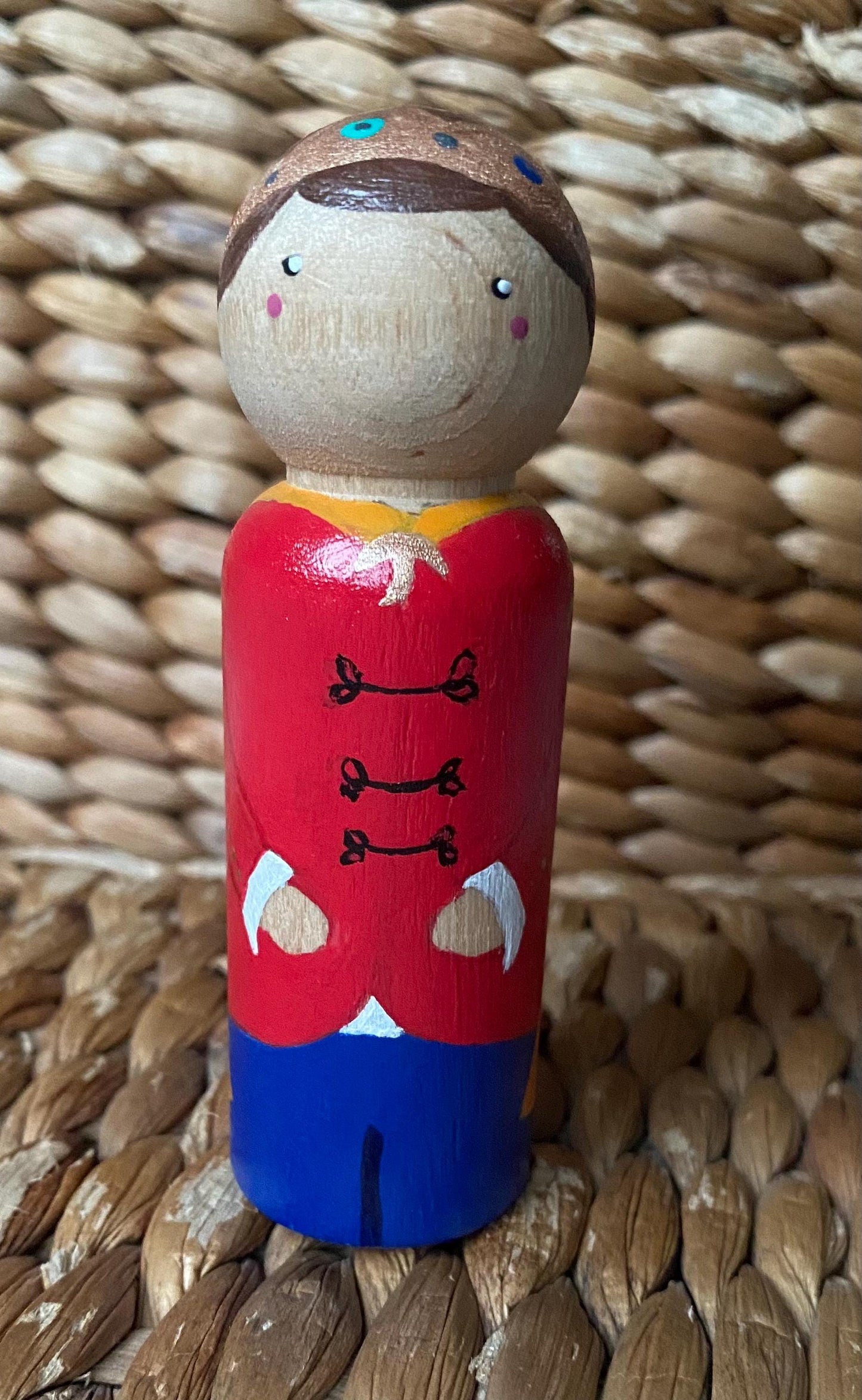Hand painted prince wooden peg doll (9cm)