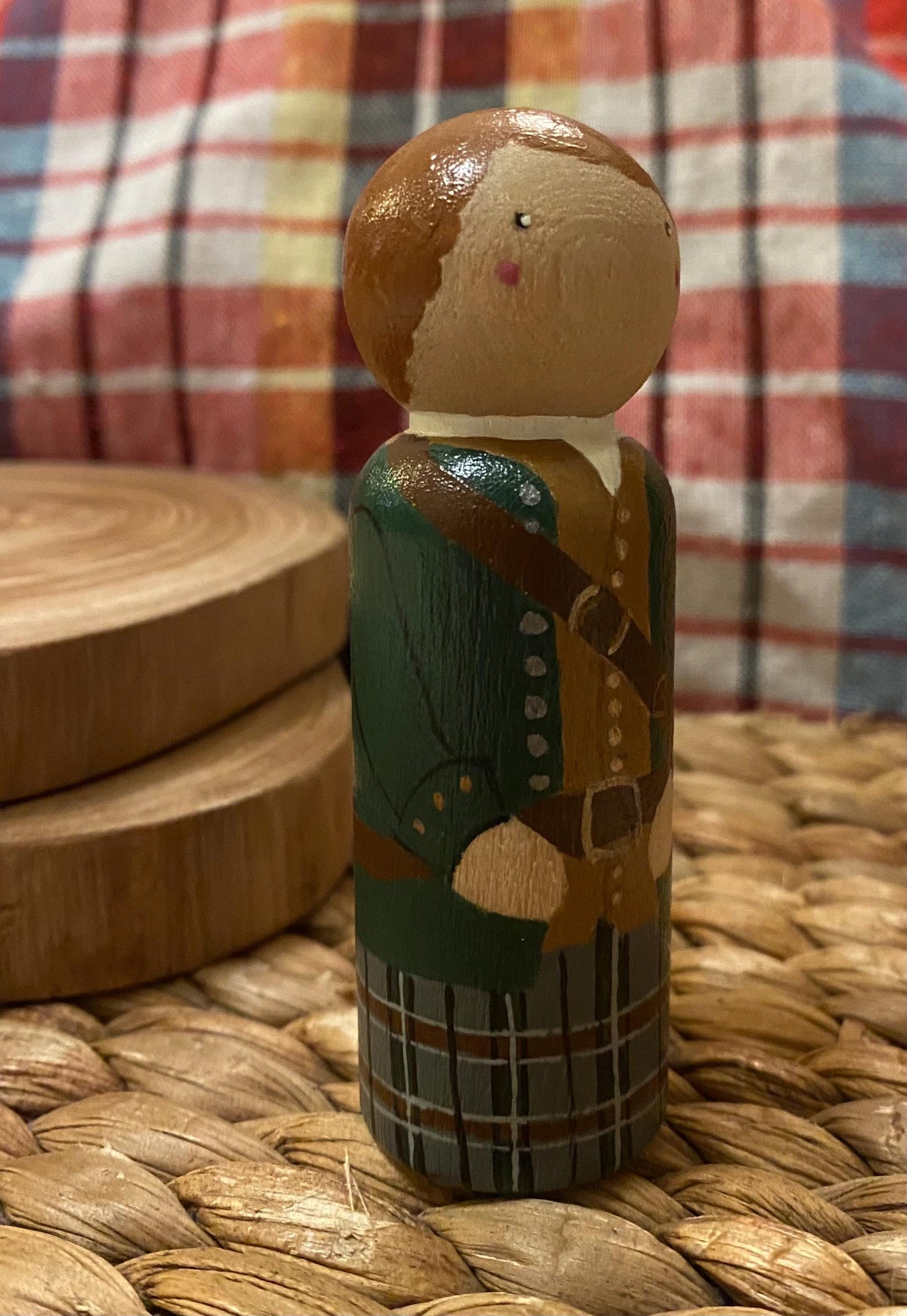 Jamie Fraser Outlander hand painted wooden peg doll (9cm)