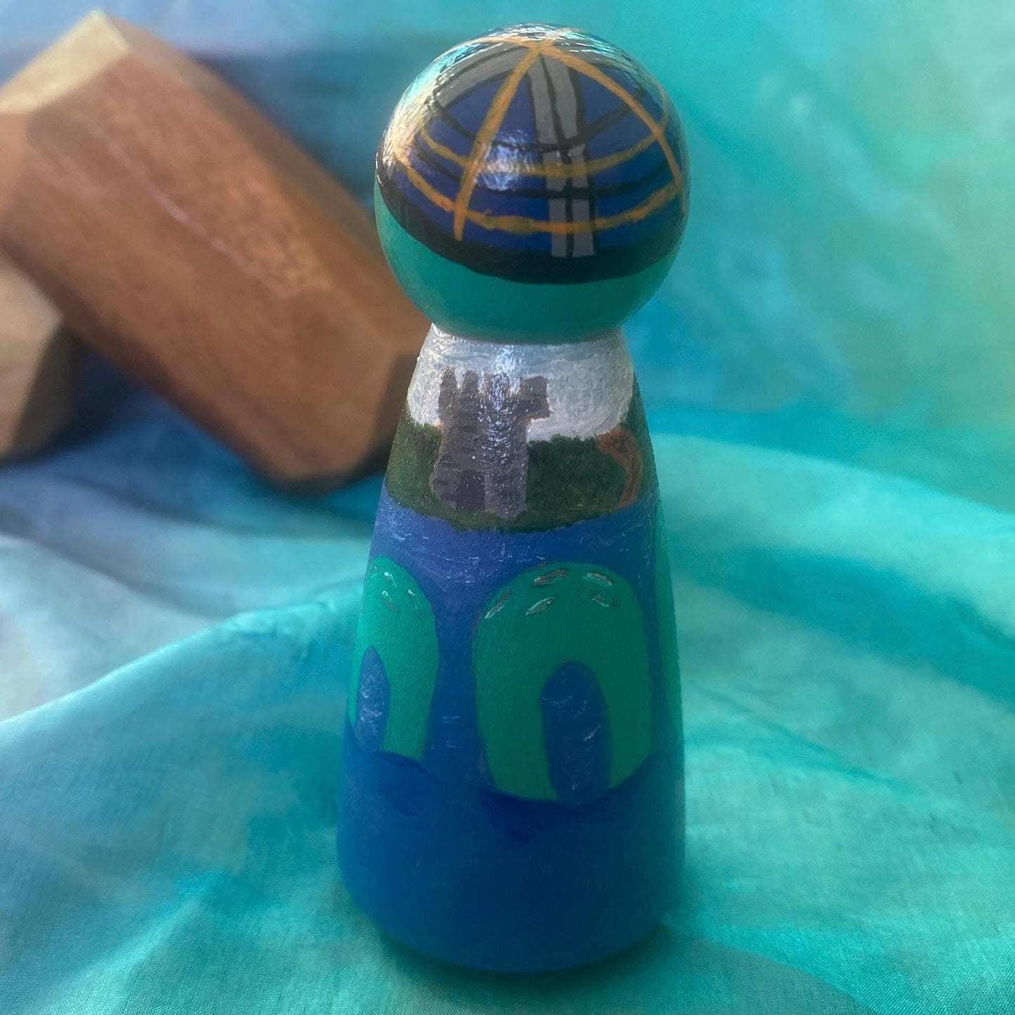 Hand painted Nessie wooden peg doll (9cm)