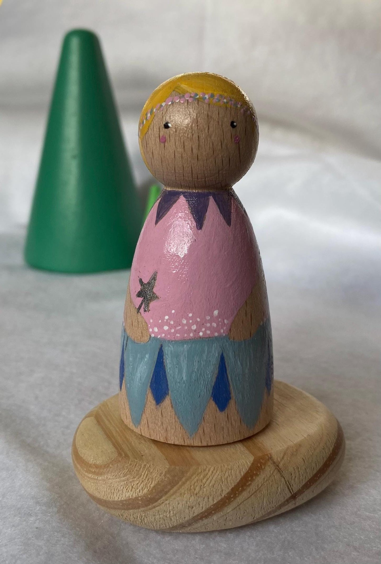 Hand painted wooden fairy peg doll (7.5cm)
