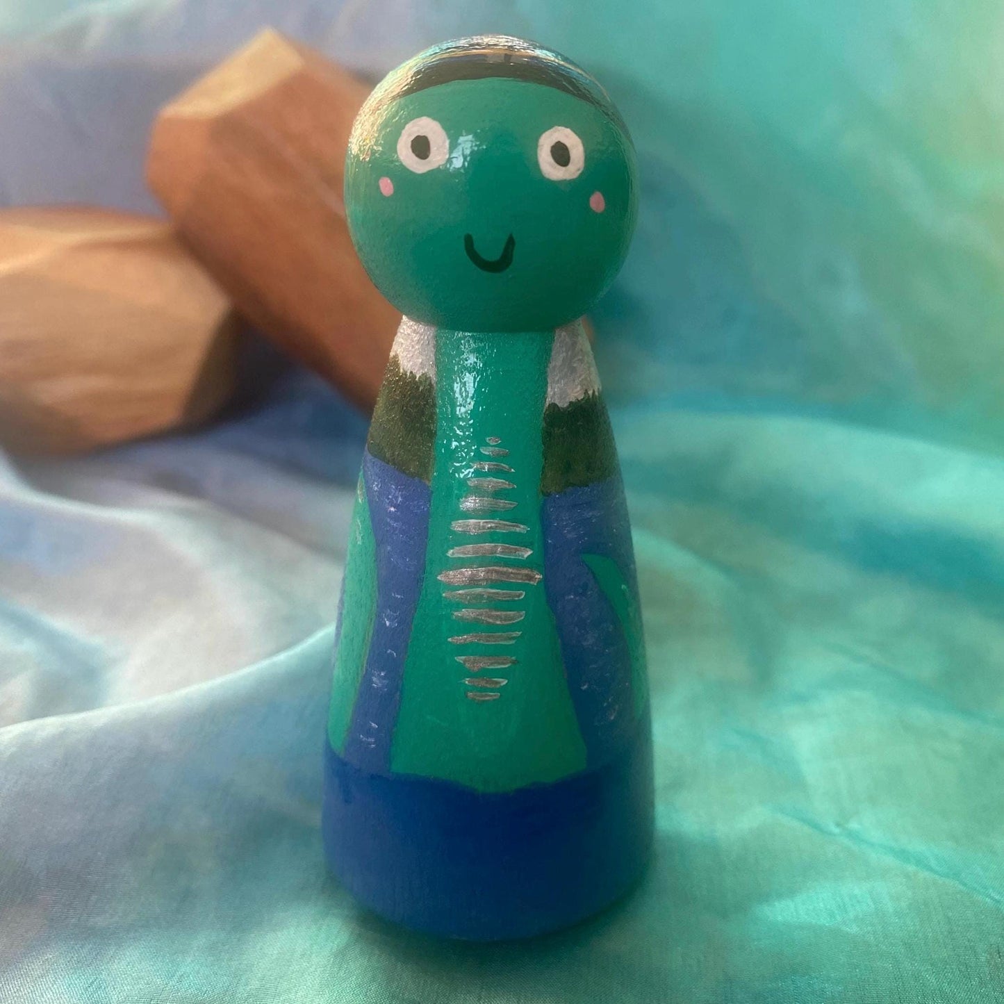 Hand painted Nessie wooden peg doll (9cm)