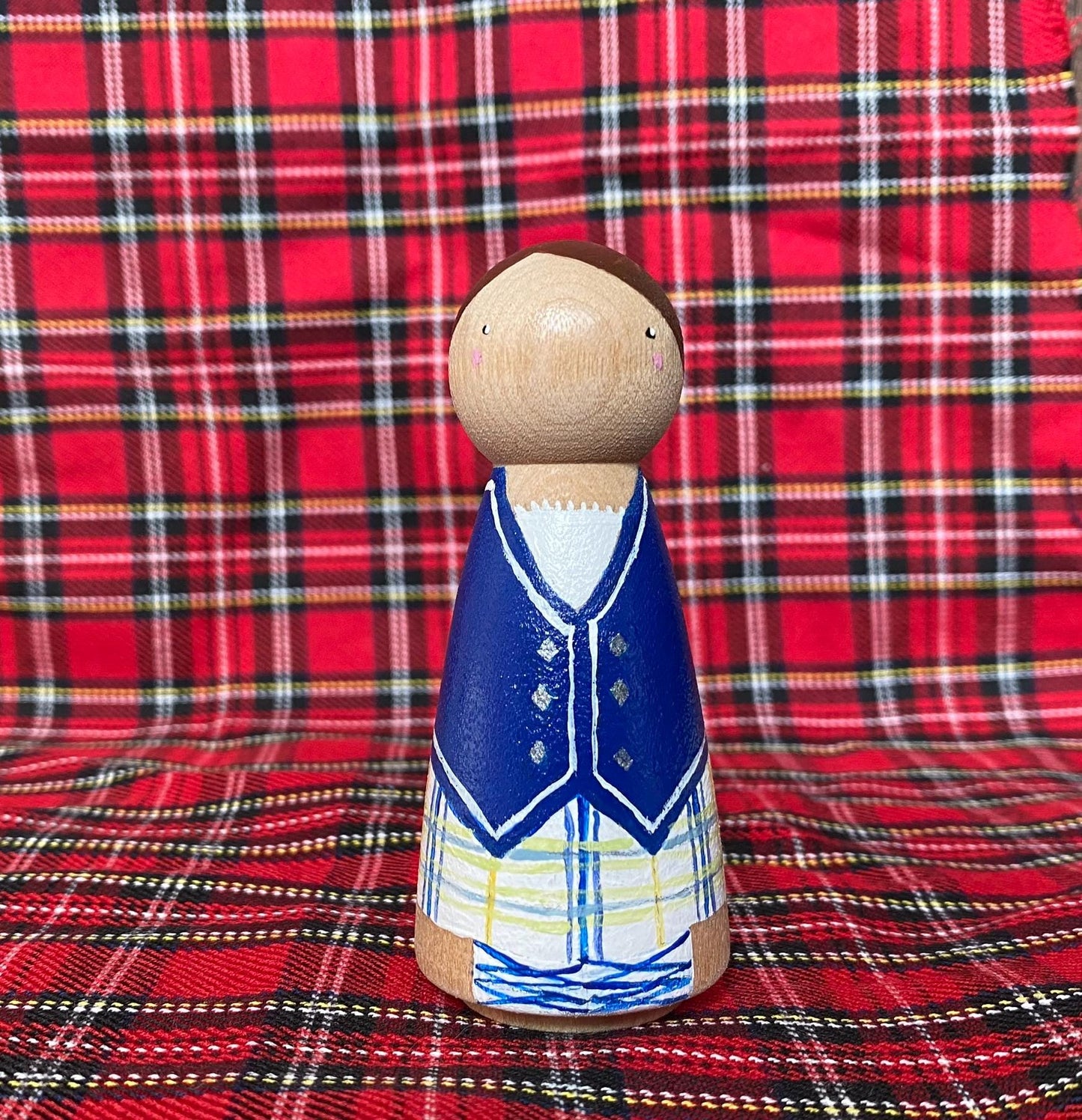 Highland dancer hand painted wooden peg doll (9cm)