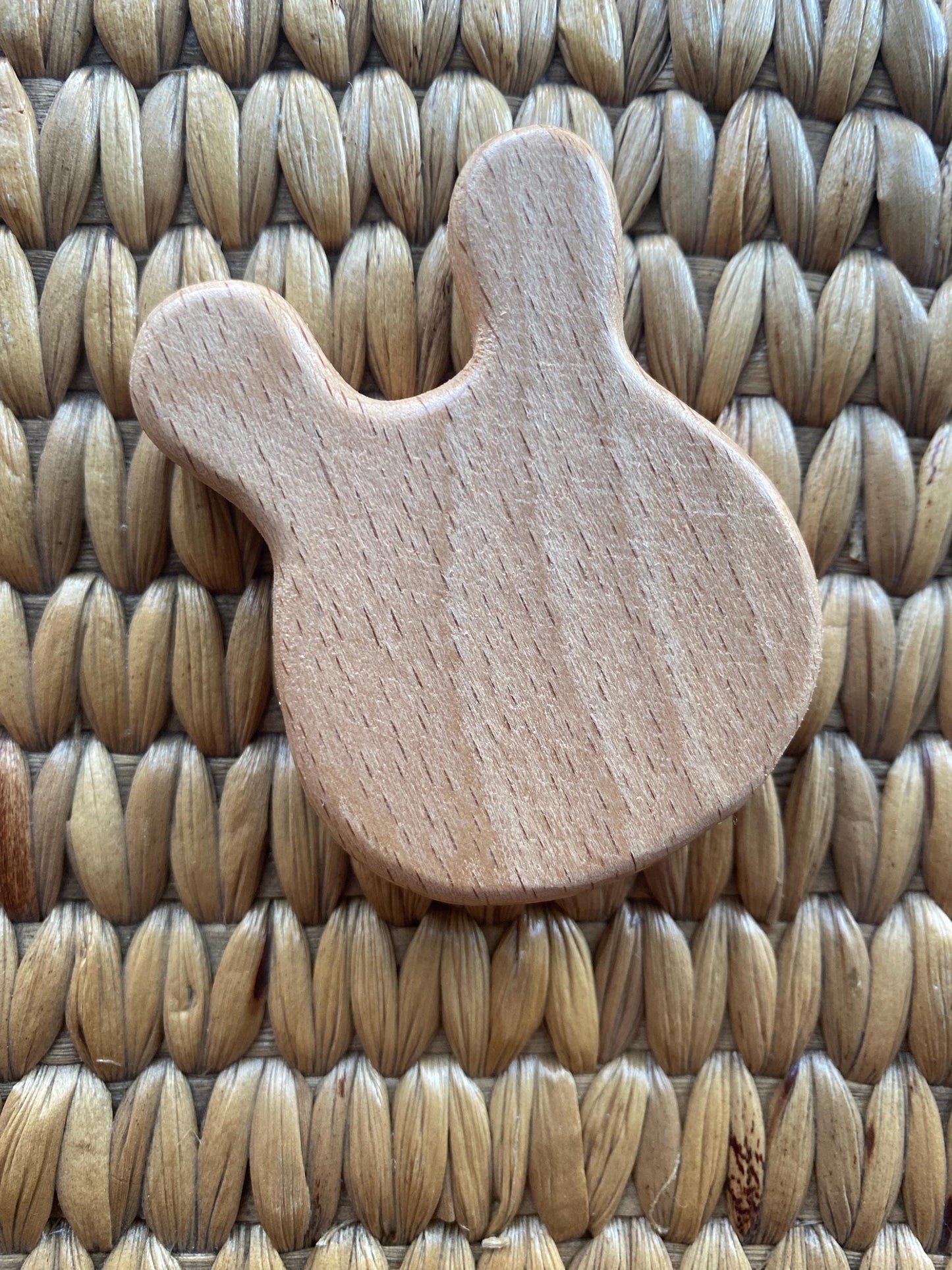 Hand painted wooden white rabbit head