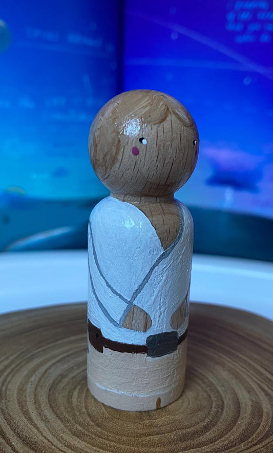 Luke Skywalker hand painted wooden peg doll (6.5cm)