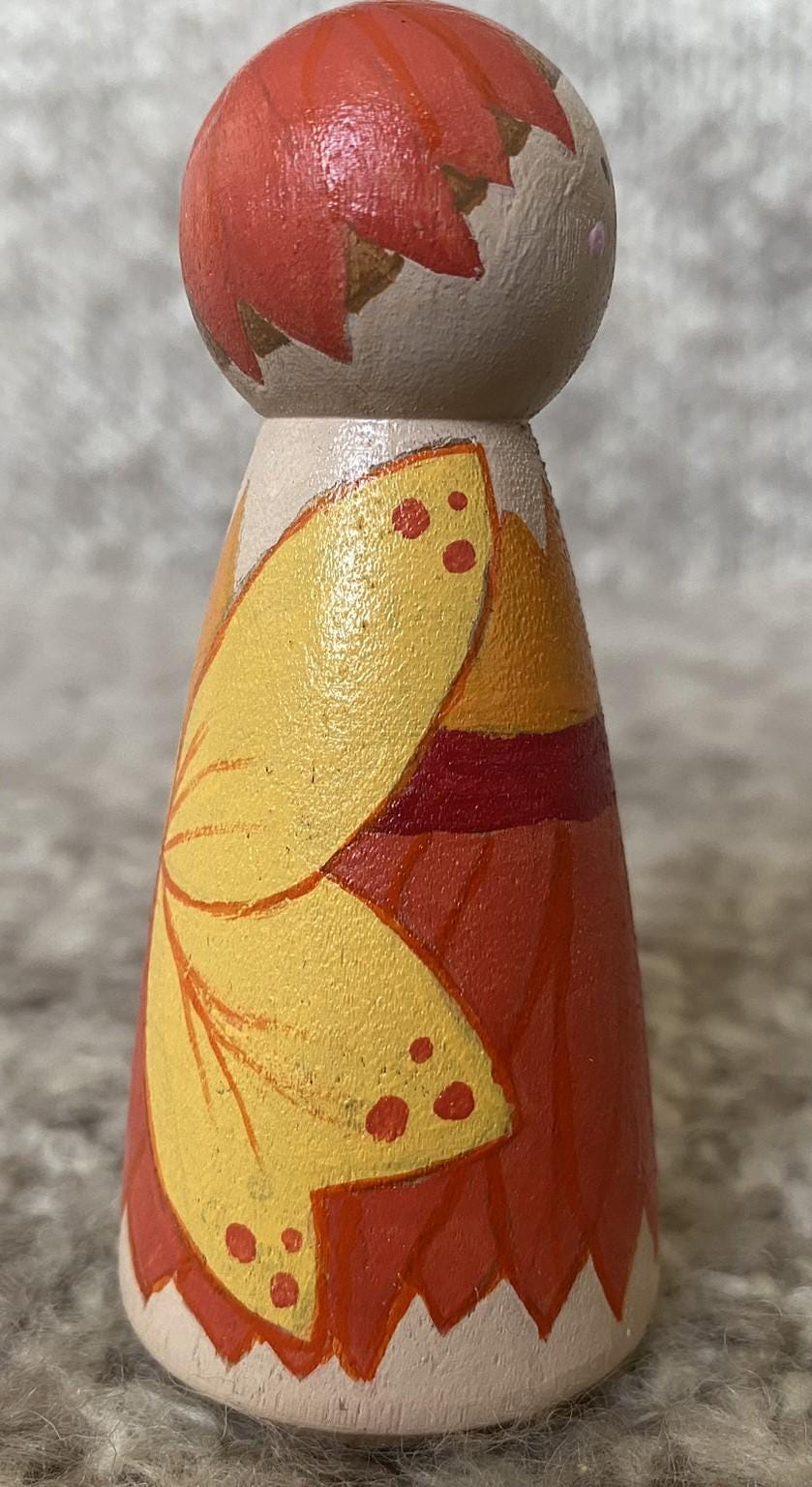 Handpainted wooden fairy peg doll (9cm)