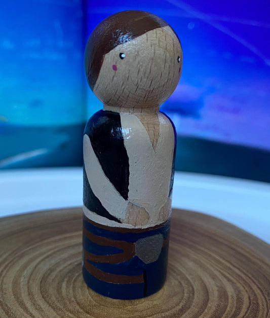 Han Solo hand painted wooden peg doll (6.5cm)