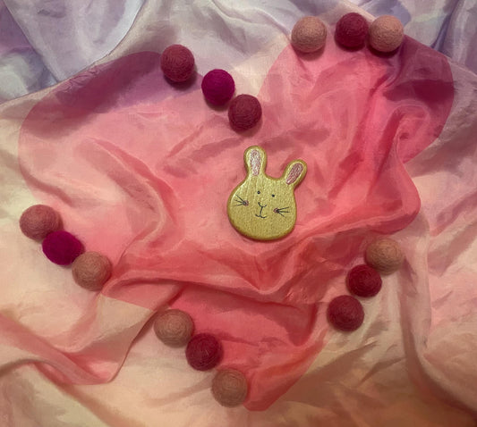 Natural wood “Some bunny loves you” hand painted rabbit