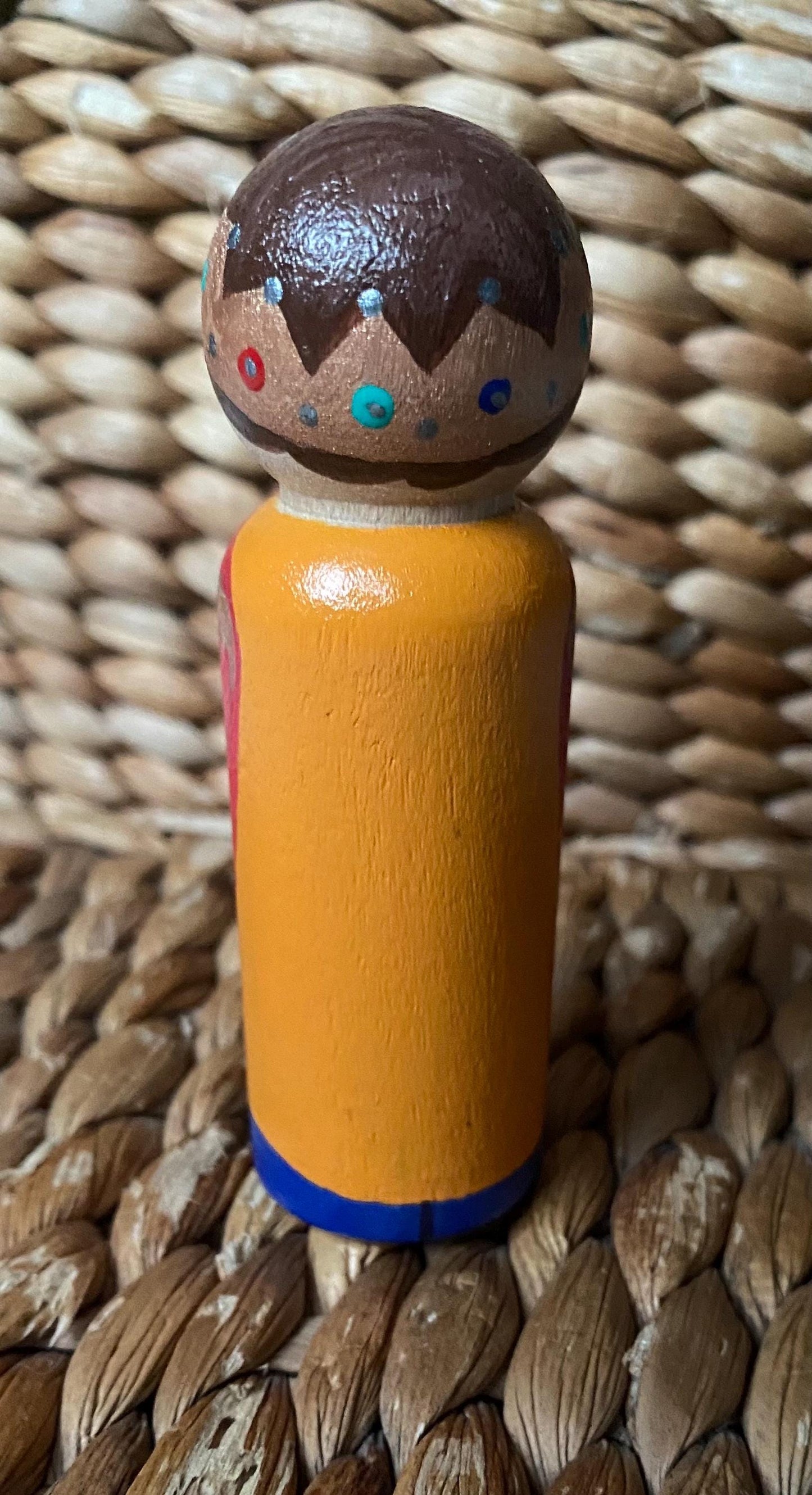Hand painted prince wooden peg doll (9cm)
