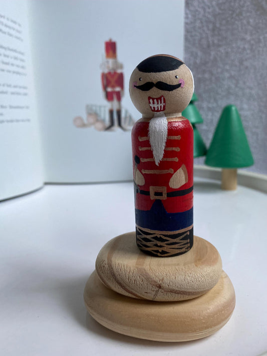 Nutcracker toy solider hand painted wooden peg doll (9cm)