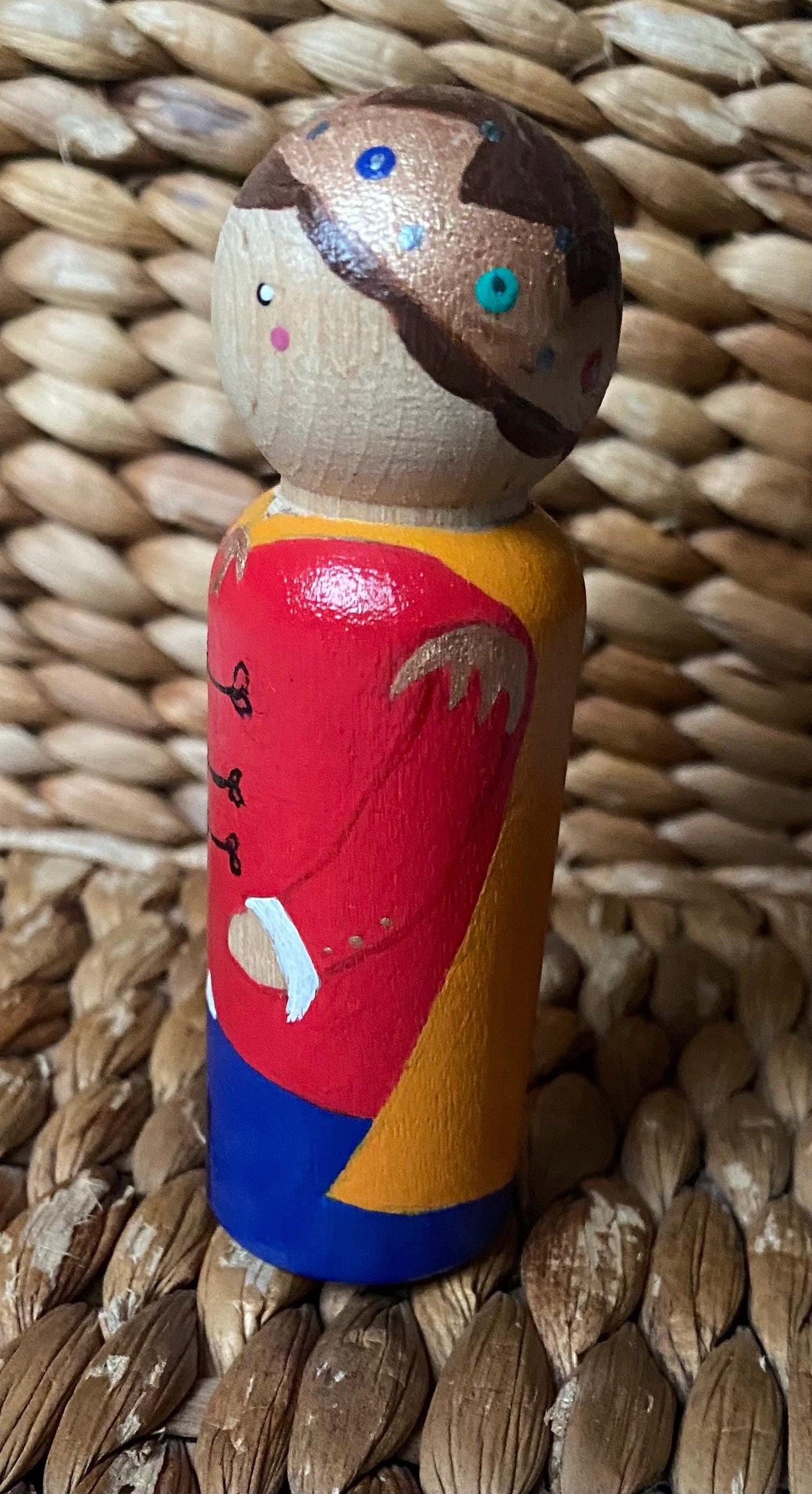 Hand painted prince wooden peg doll (9cm)