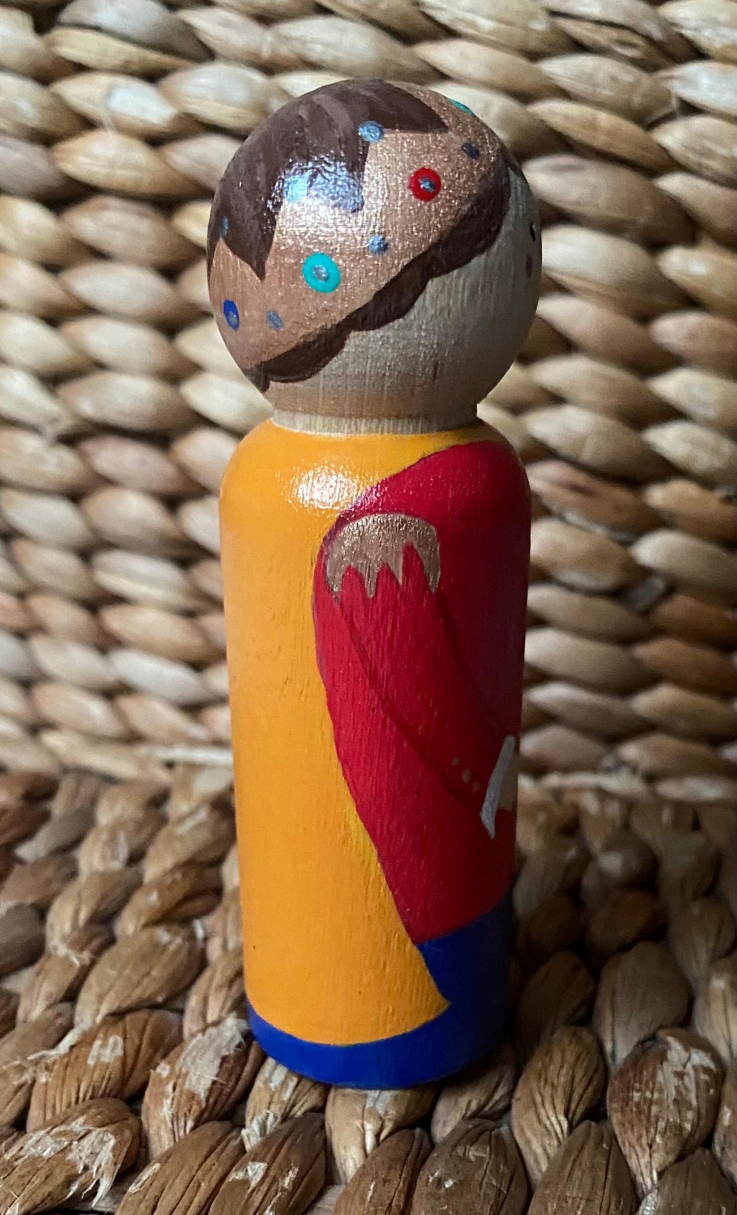 Hand painted prince wooden peg doll (9cm)