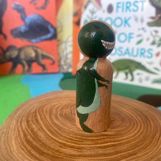 Tyrannosaurus Rex hand painted wooden peg doll (6.5cm)