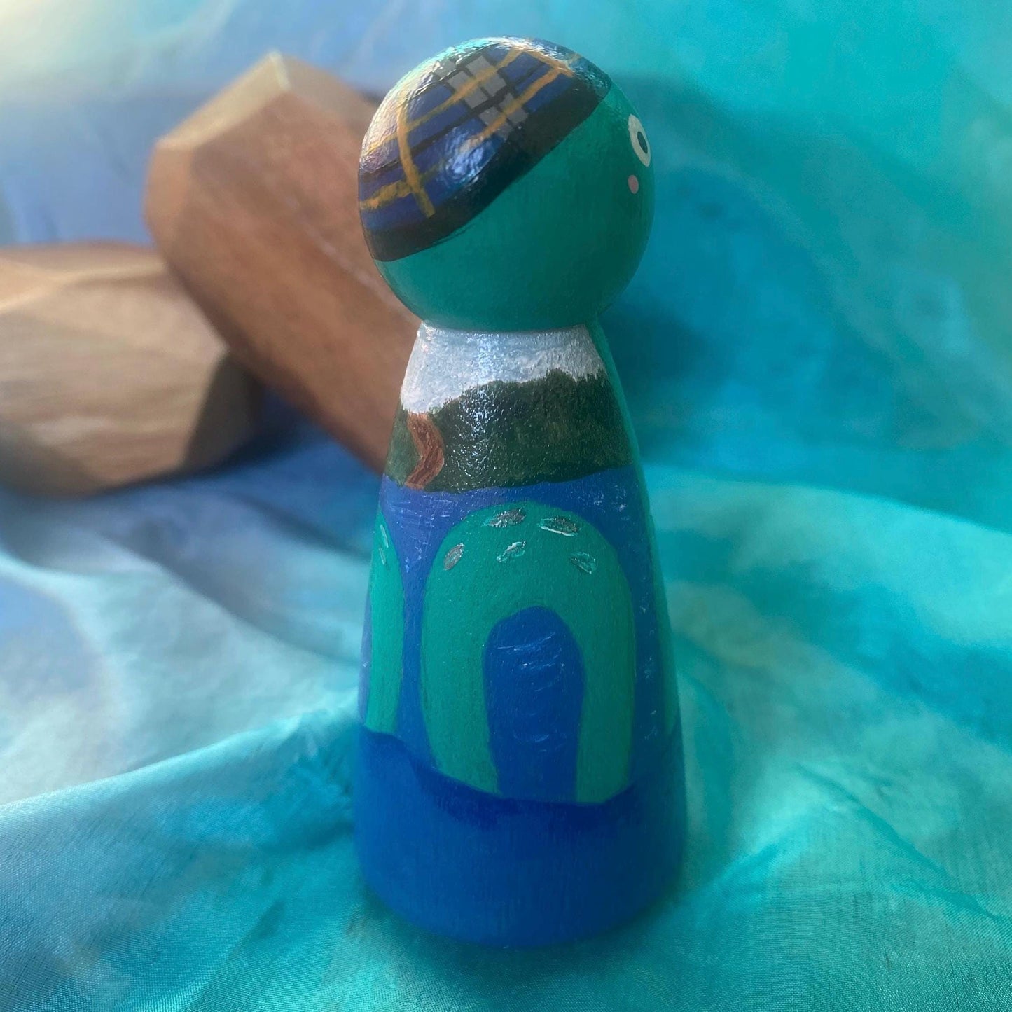 Hand painted Nessie wooden peg doll (9cm)