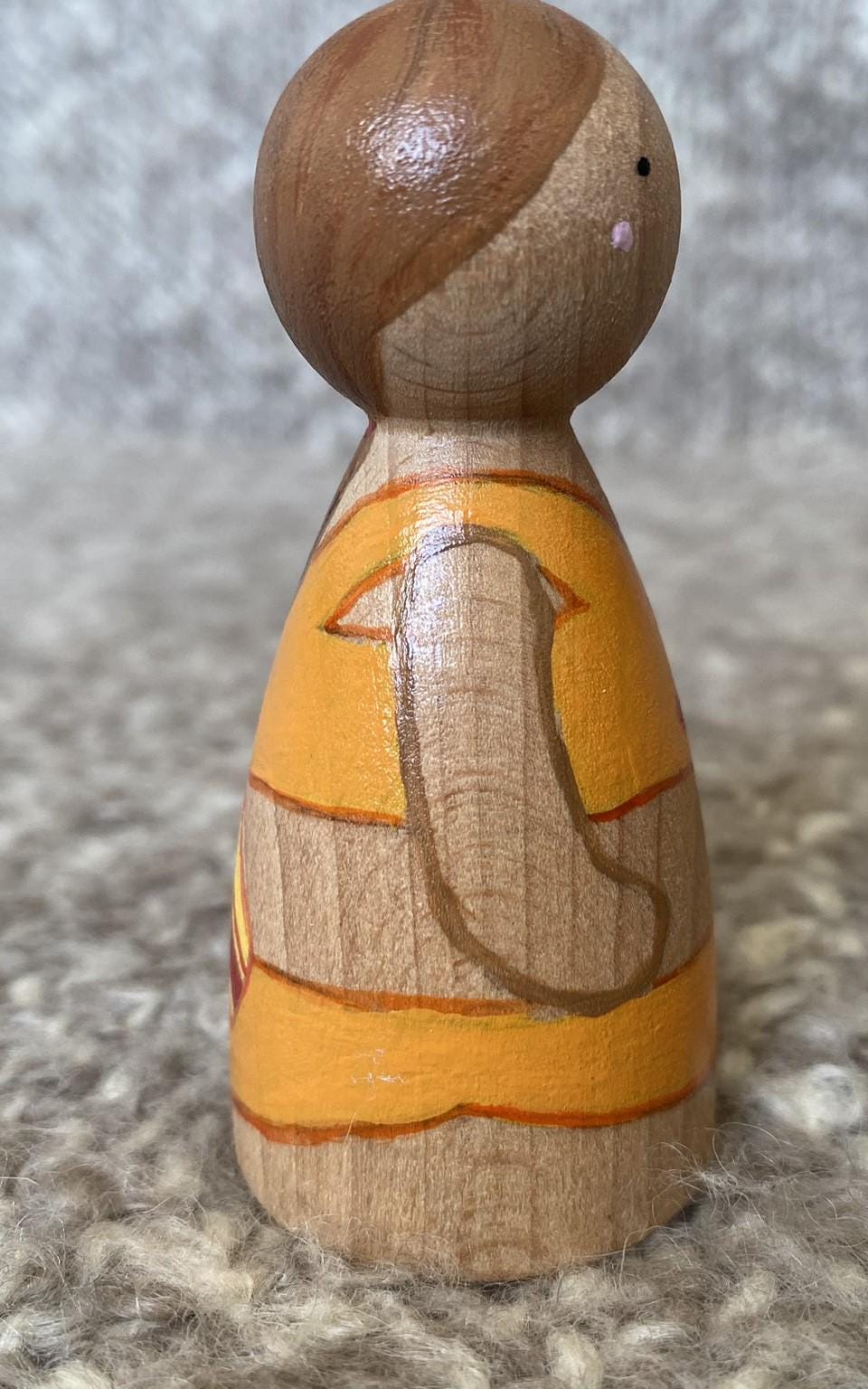 Hand painted wooden bikini surfer peg doll (9cm)