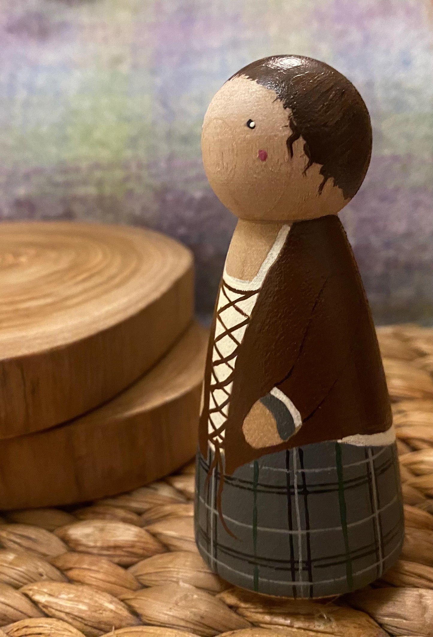 Claire Fraser Outlander hand painted wooden peg doll (9cm)