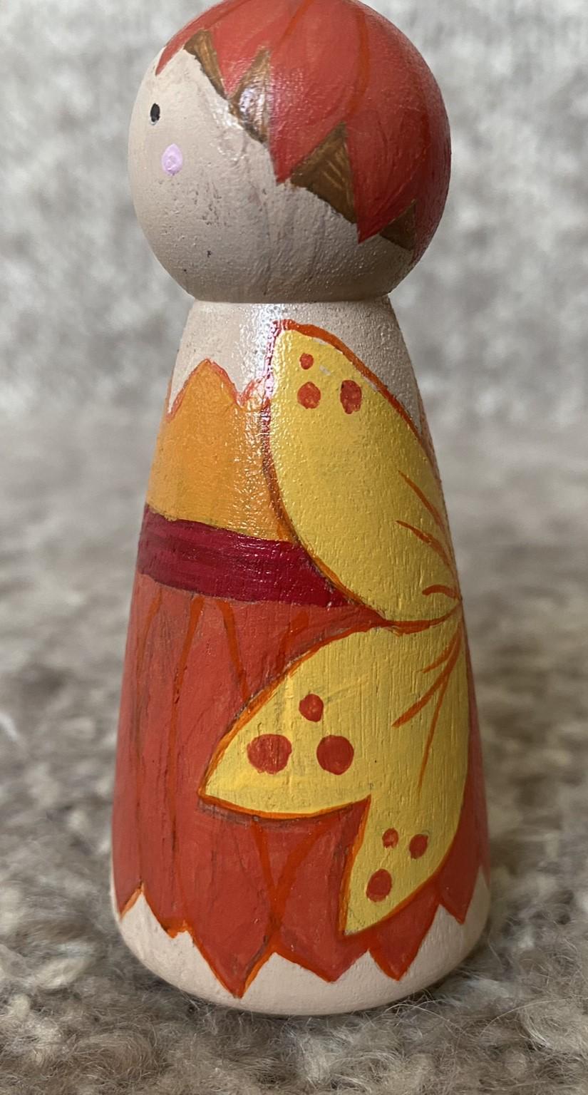 Handpainted wooden fairy peg doll (9cm)