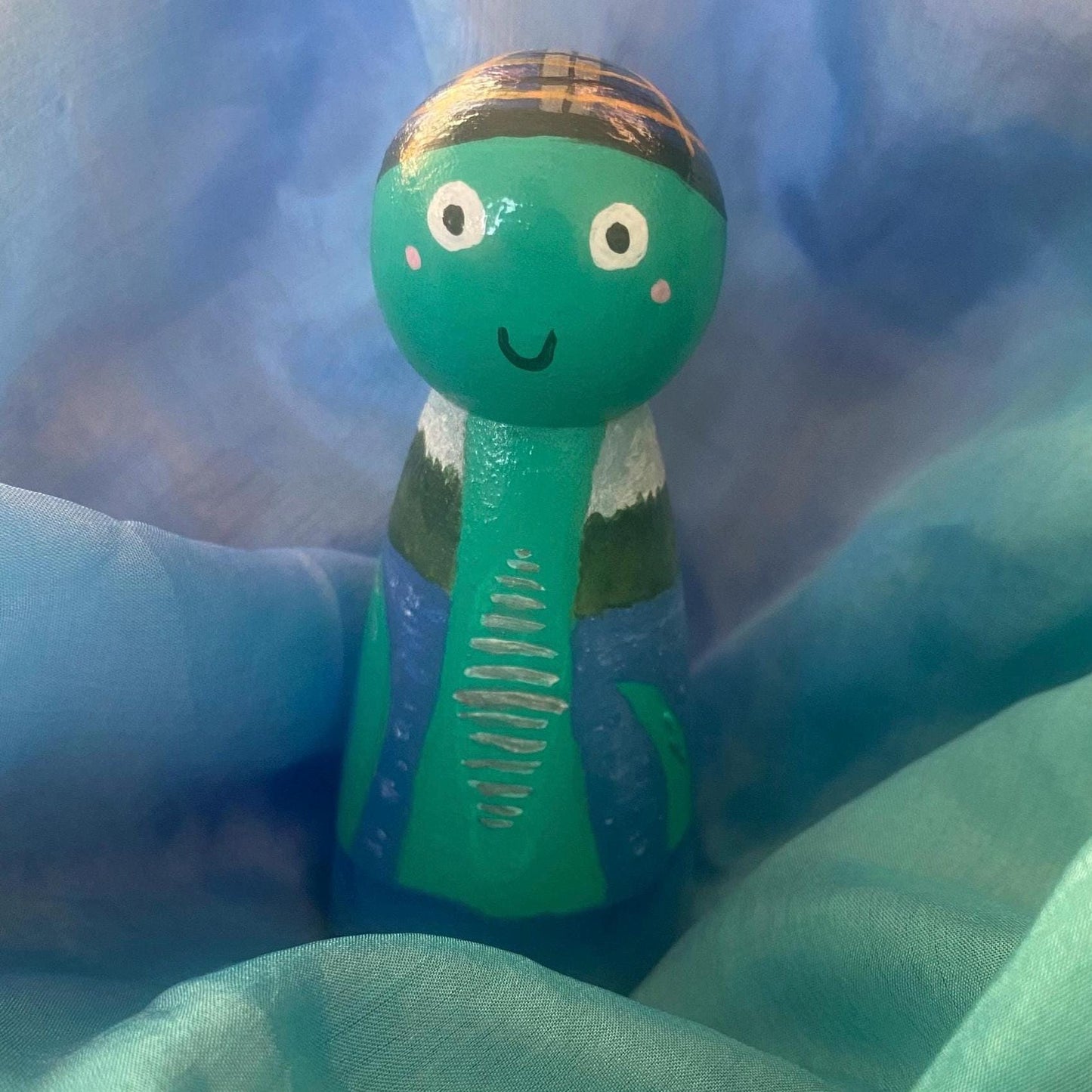Hand painted Nessie wooden peg doll (9cm)