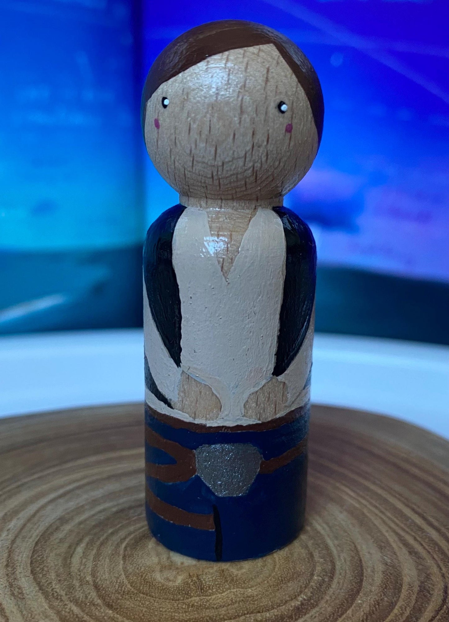Han Solo hand painted wooden peg doll (6.5cm)