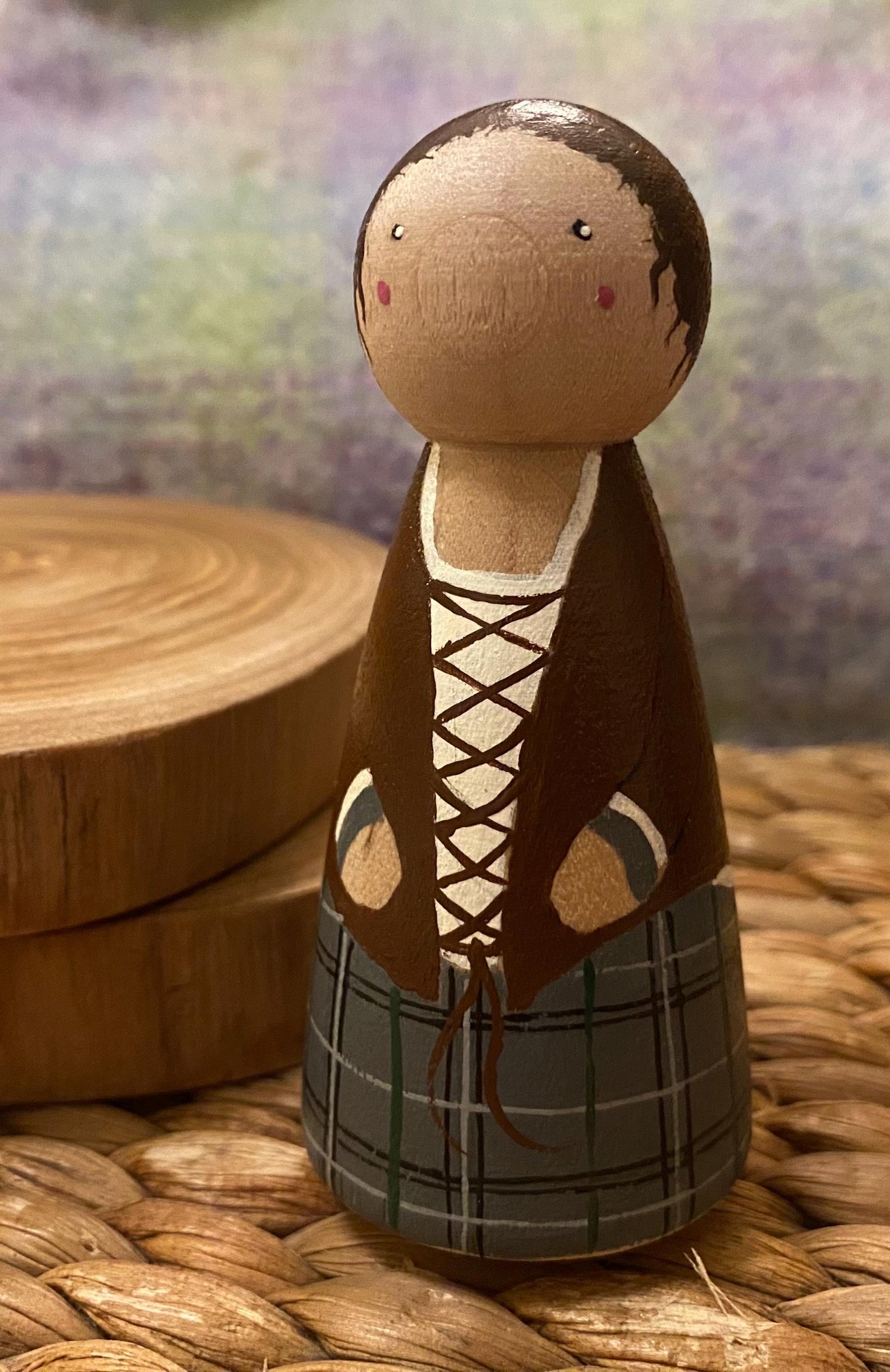 Claire Fraser Outlander hand painted wooden peg doll (9cm)