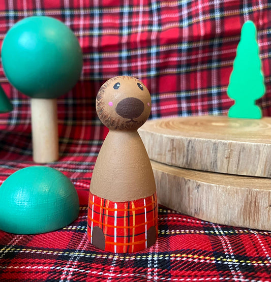 Wee Haggis hand painted wooden peg doll (6.5cm)