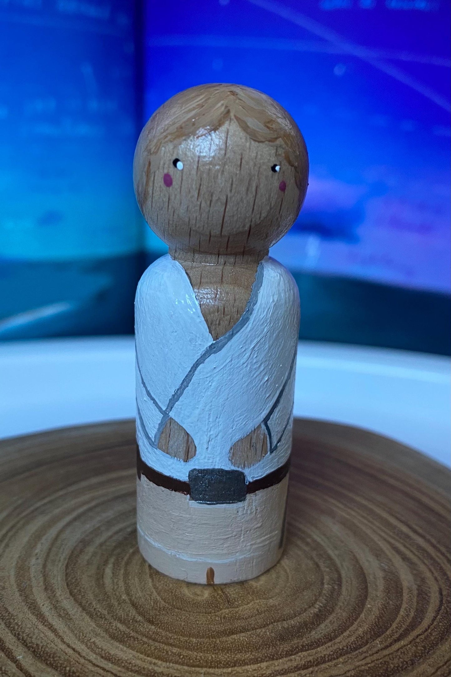 Luke Skywalker hand painted wooden peg doll (6.5cm)