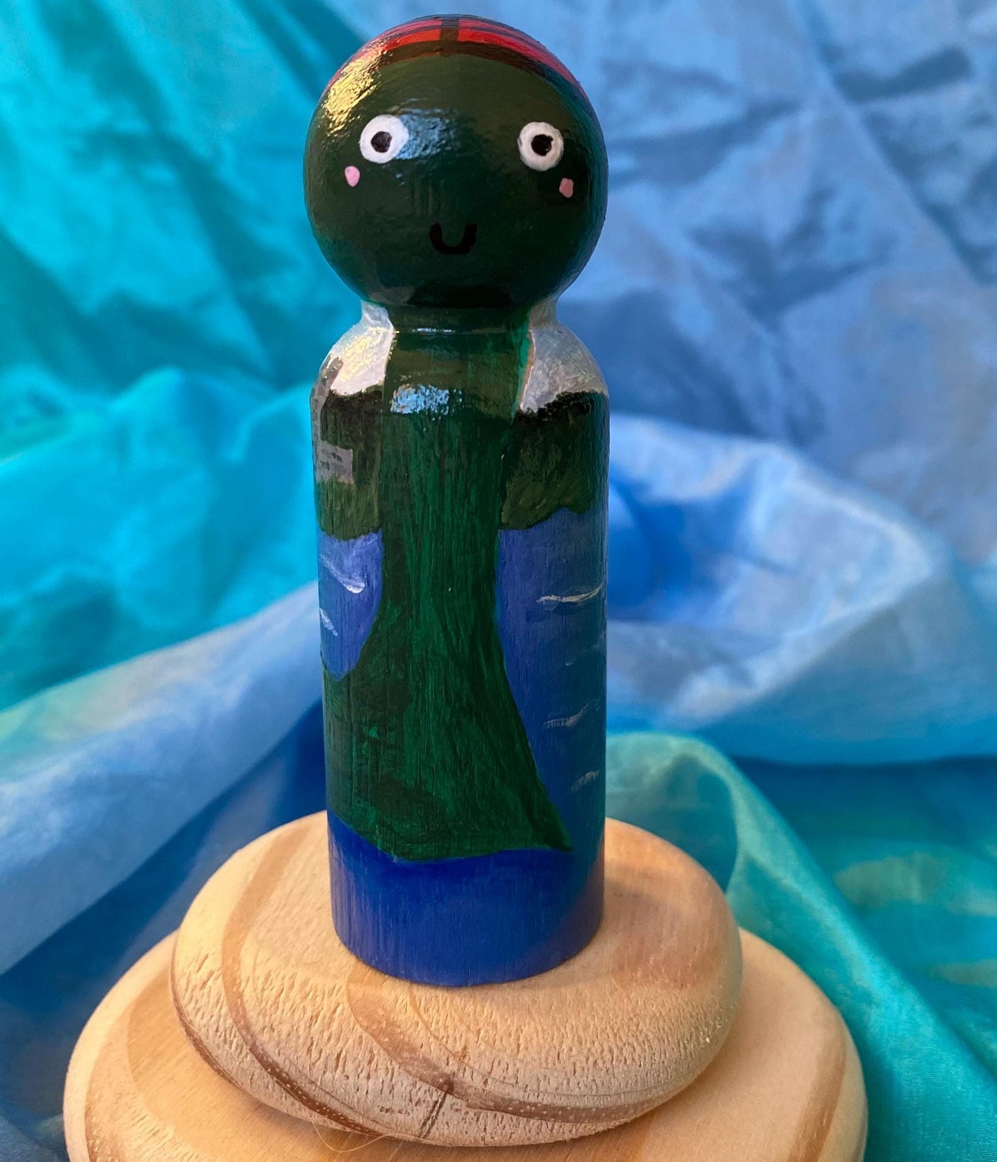 Hand painted Loch Ness monster wooden peg doll (9cm)