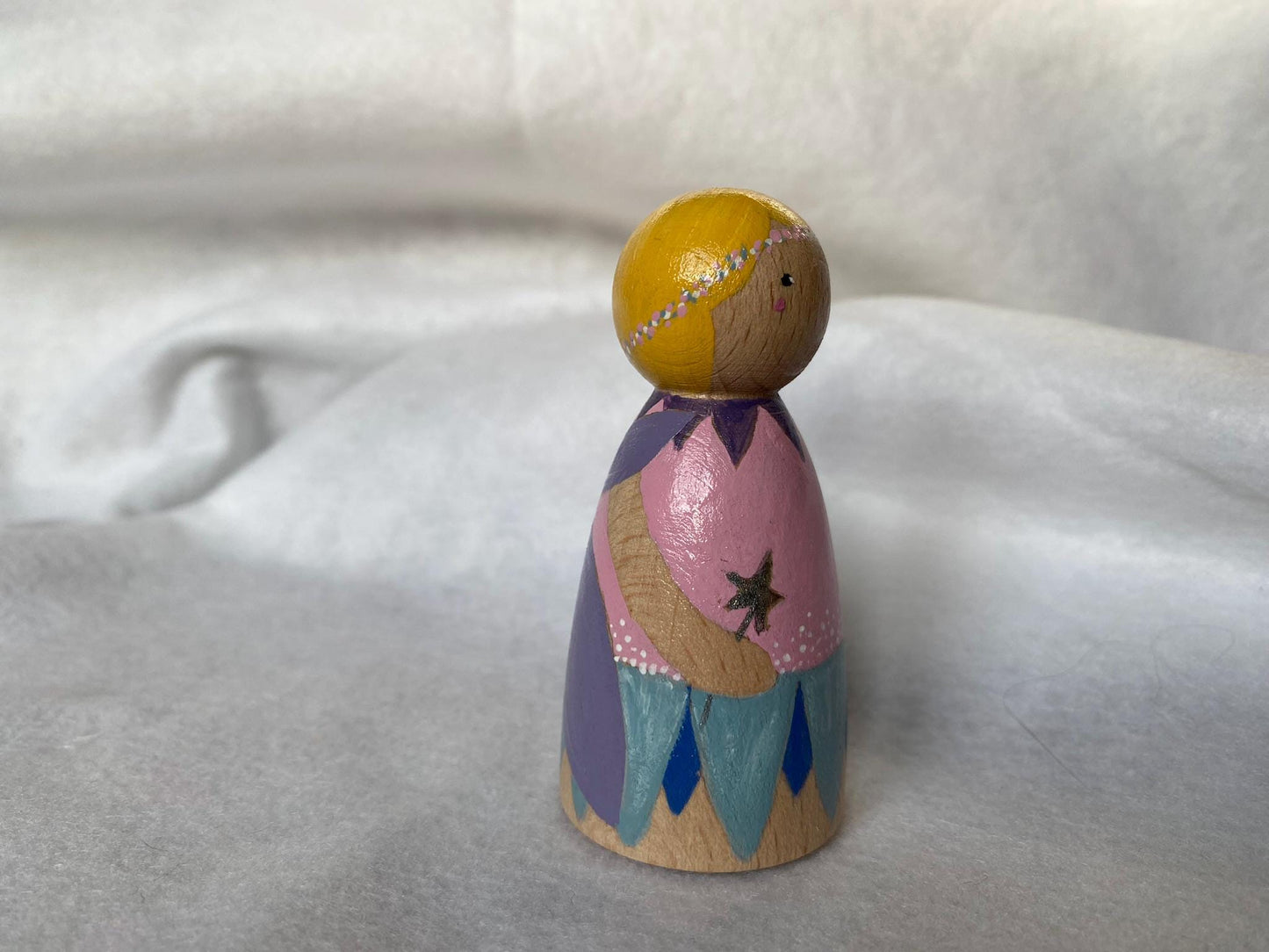 Hand painted wooden fairy peg doll (7.5cm)
