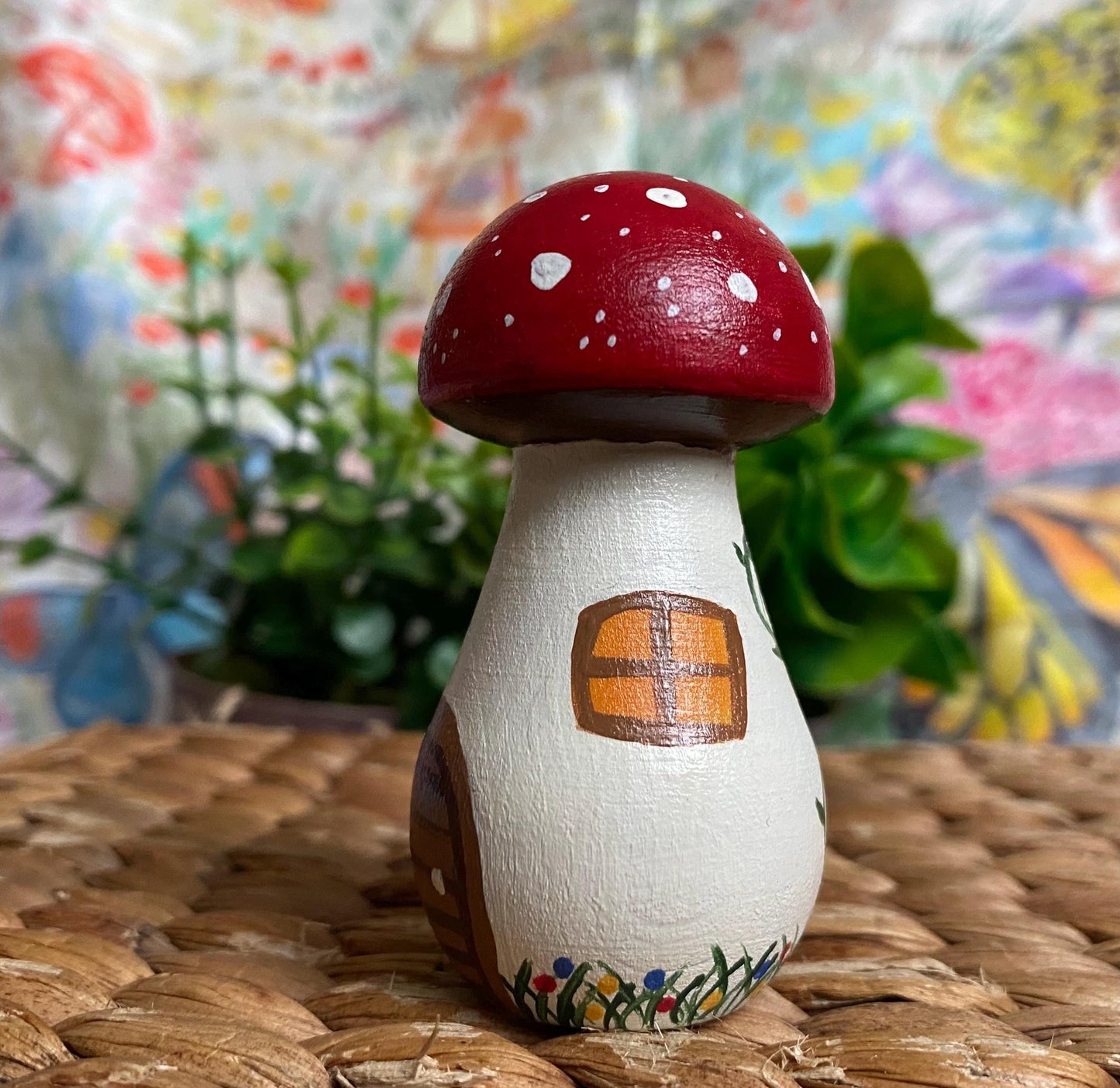 Hand painted wooden Fairy House (6.8cm)
