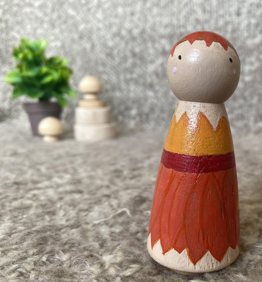 Handpainted wooden fairy peg doll (9cm)