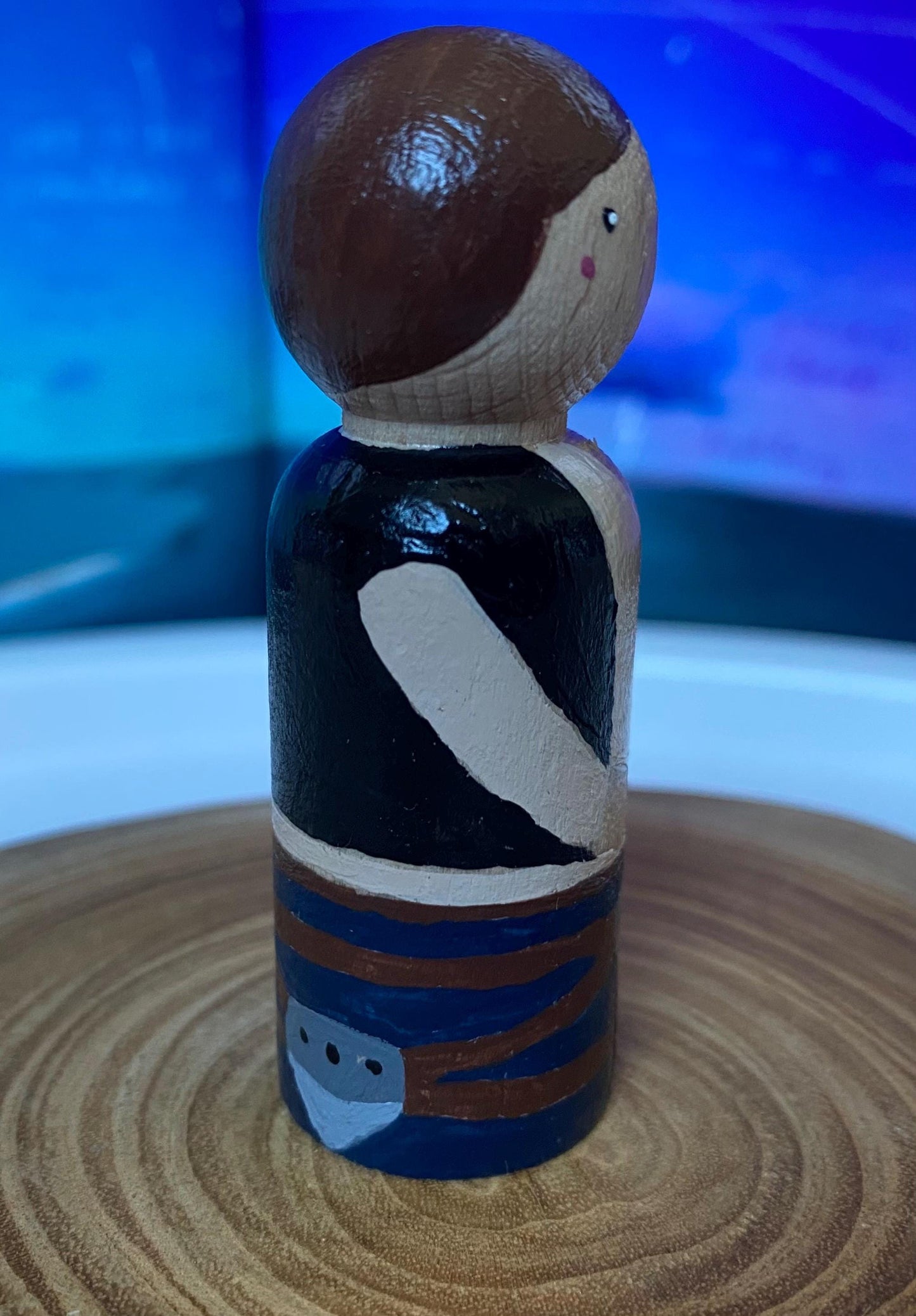 Han Solo hand painted wooden peg doll (6.5cm)