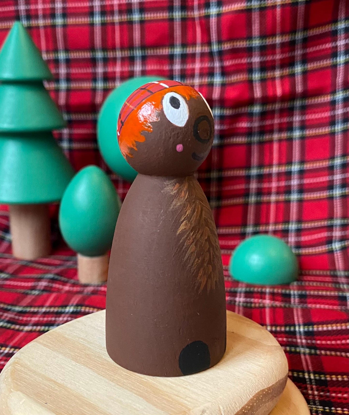 Wild Haggis hand painted wooden peg doll (7.5cm)