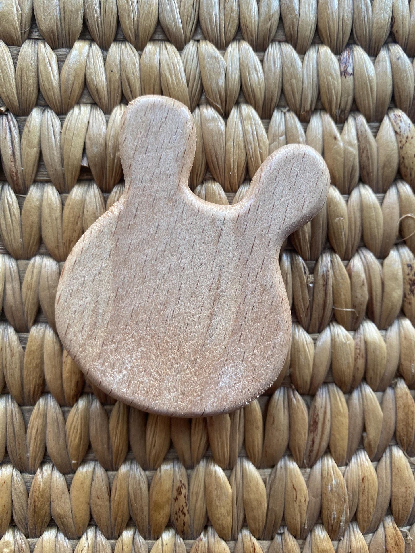 Hand painted wooden grey rabbit head