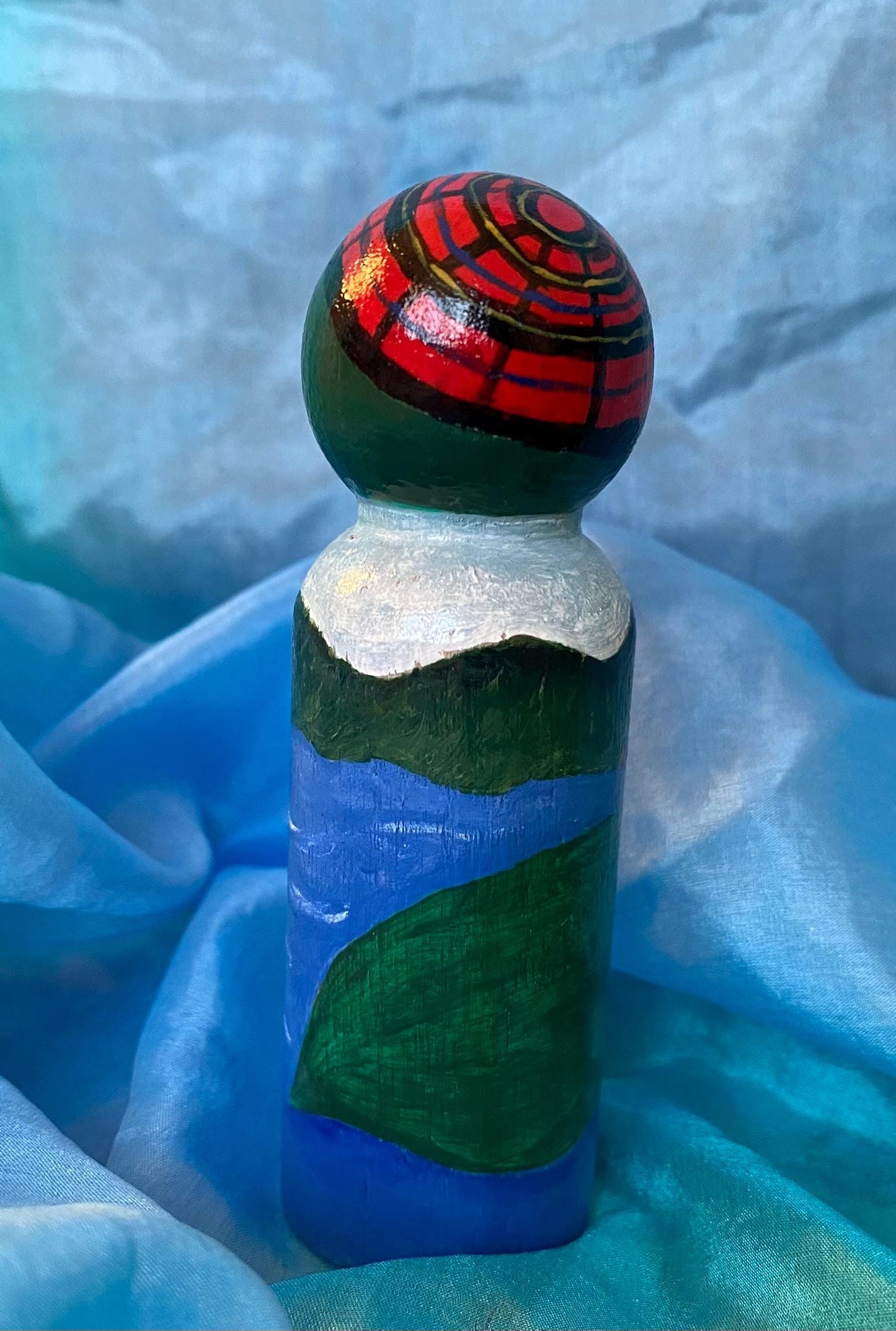 Hand painted Loch Ness monster wooden peg doll (9cm)
