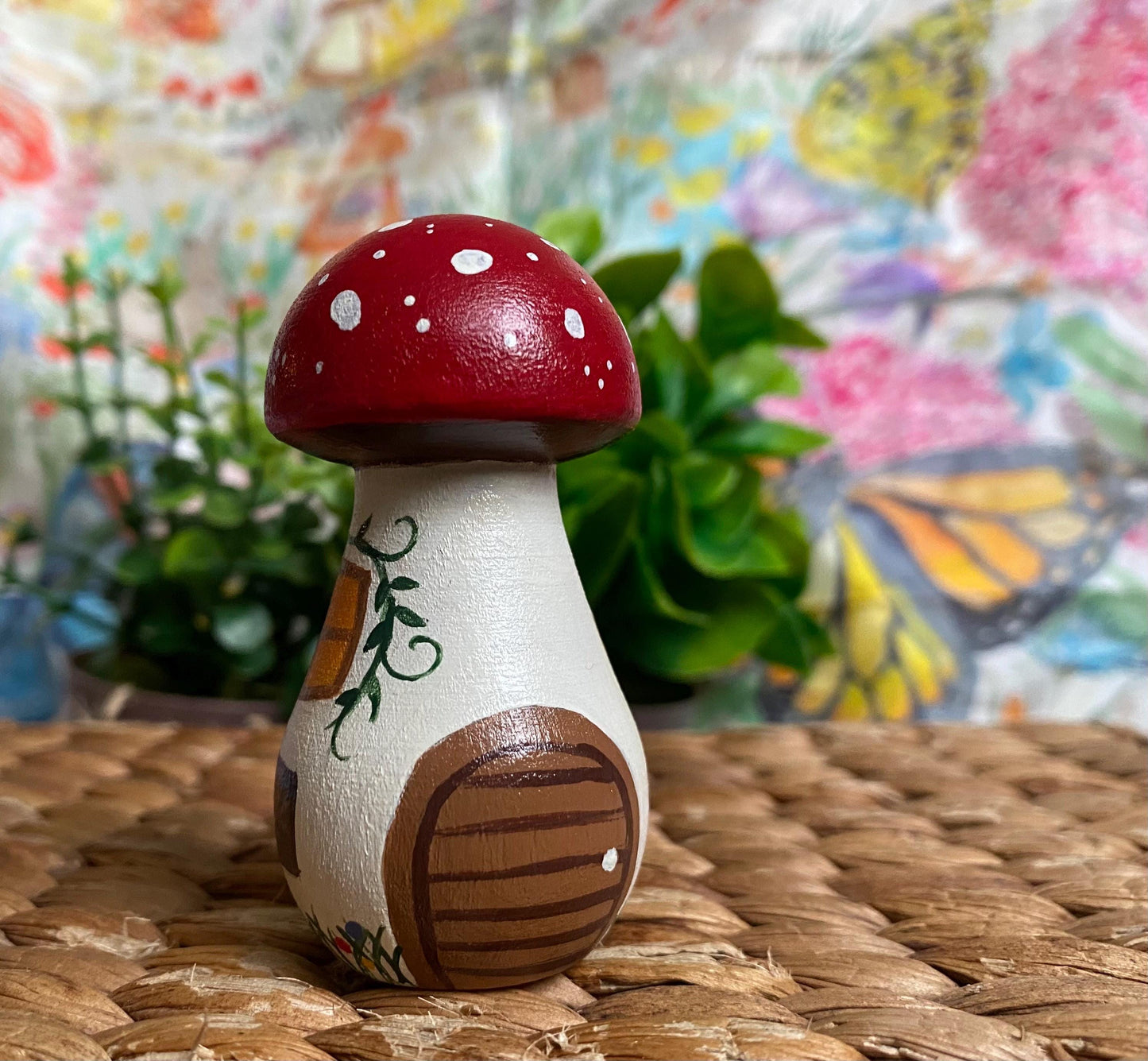 Hand painted wooden Fairy House (6.8cm)