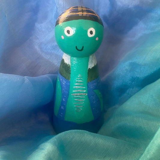 Hand painted Nessie wooden peg doll (9cm)